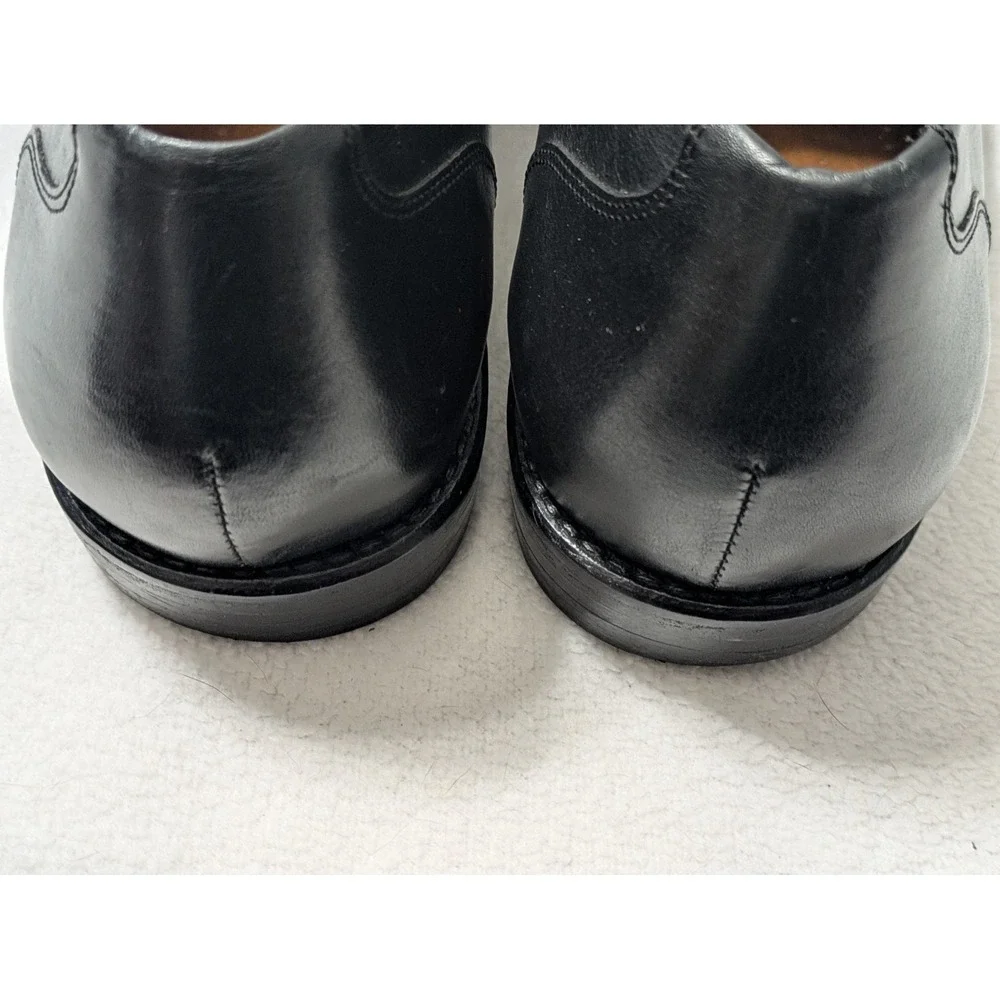 Tauer & Johnson Wellington Oxford Shoes Black Calf Deer Leather Mens Size 12.5 D